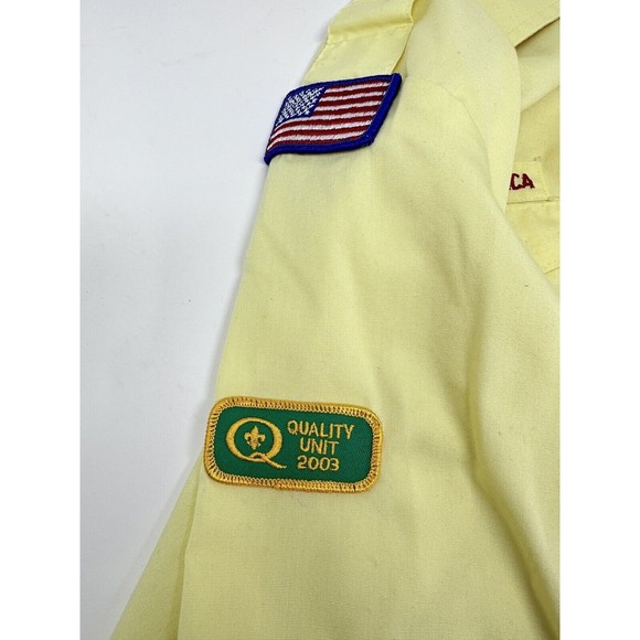 Official BSA Boy Scout Adult Shirt Size 42 Yellow some Patches still on… - Picture 8 of 11